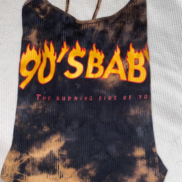 SHEIN Tops - Never worn SHEIN Plus Slogan Graphic Tie Dye Bodysuit